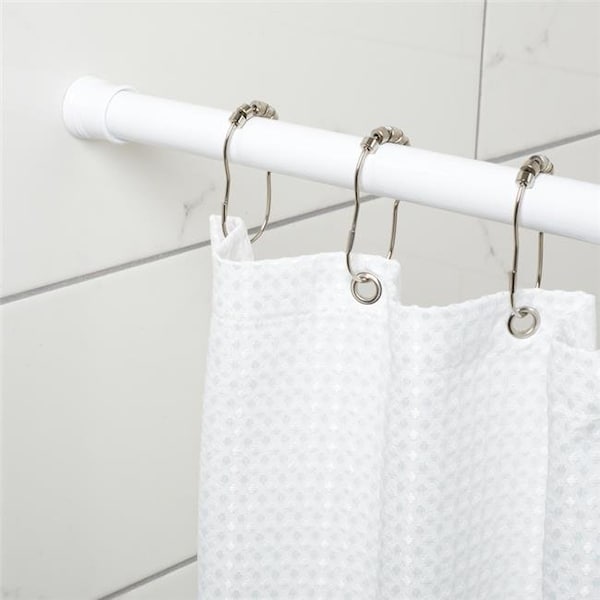 Zenna Home 6409858 86 in. Baked Enamel Tension Rod; White 6409858 - main
